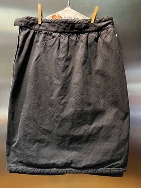 Vintage Gianni Versace Black Cotton Skirt, Made in Italy, Double Waistband